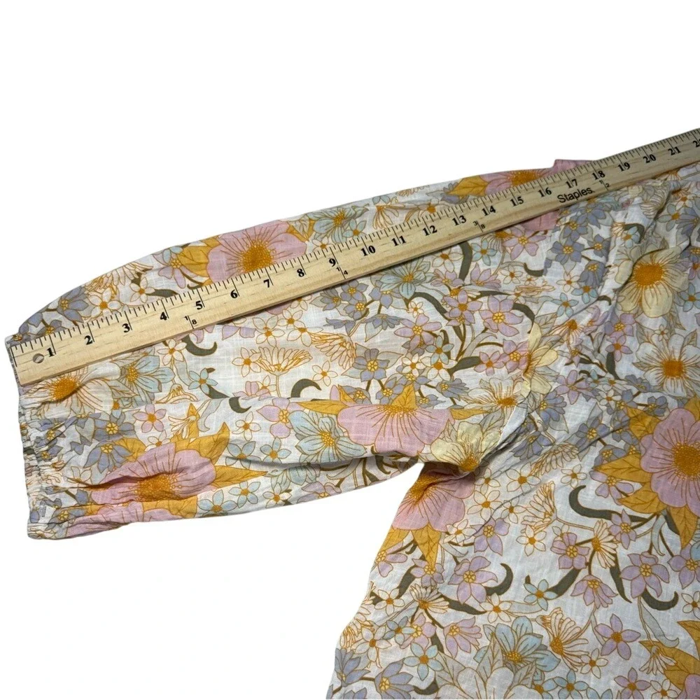a.n.a a new approach‎ Floral V-Neck Blouse XL Hollie Floral Pink Yellow
